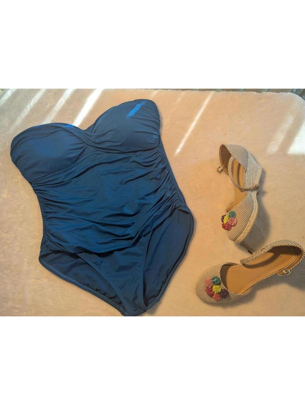 La Blanca Teal Strapless One-Piece Swimsuit